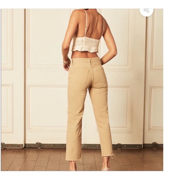 Boyish Tommy High Rise Straight Jeans in The Crowd Khaki Tan Button Fly Size 25 - Picture 2 of 12